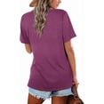 thumbnail image 3 of Remera Lunivop para Mujer Cuello en V Manga Corta Corte Suelto Coral Talle L, 3 of 3