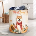 thumbnail image 3 of Happy Thanksgiving Shiba Inu with Turkey Pumpkins Autumn Vibes Foldable Laundry Basket Shibas Dog Lovers Gifts Idea Organizer Storage with Handles - 12018, 3 of 5