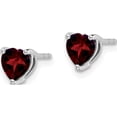 thumbnail image 2 of 14K White Gold Heart Garnet Earrings (Width 4.8) (Length 5.6) - Jbsp, 2 of 5