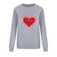 thumbnail image 5 of ClodeEU Women's Valentine's Day Sweatshirt,Cute Heart Print Crew Neck Long Sleeve Pullovers Gray,Womens Plus S, 5 of 7