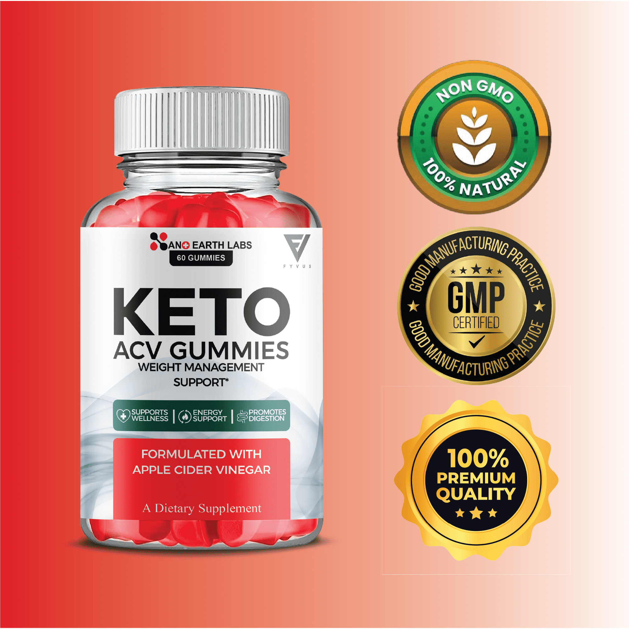 (3 Pack) Nano Earth Labs Keto Gummies NanoEarth Labs Advanced Keto ACV Gummy Supplement, NanoEarthLabs 1000MG Apple Cider Vinegar Supplement (180 Gummies)