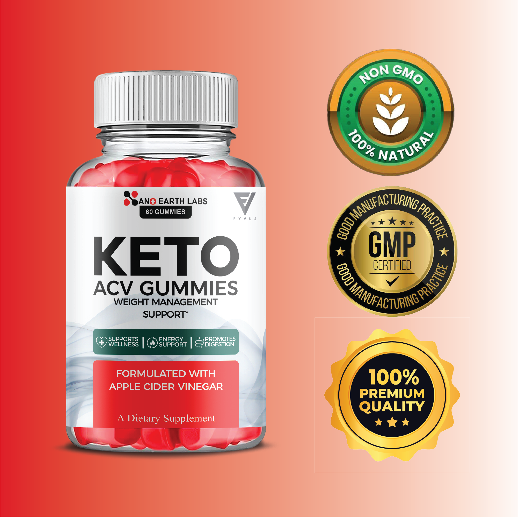 Nano Earth Labs Keto Gummies NanoEarth Labs Advanced Keto ACV Gummy Supplement, NanoEarthLabs 1000MG Apple Cider Vinegar Supplement (60 Gummies)