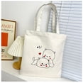 thumbnail image 3 of Bolsa de tela para mujeres y niñas, bolsas de comestibles reutilizables, bonitas bolsas de tela para gatos, 2 piezas de diferentes colores JAMW Sencillez, 3 of 4