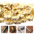 thumbnail image 2 of Golden Alloy and Rhinestone Spacer Beads for Jewelry Making 200pcs Rondelle Charms, 2 of 8