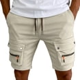 thumbnail image 2 of Cargo Shorts for Men Summer Casual Elastic Waist Straight Leg Knee Length Utility Work Shorts with Pockets, 2 of 6