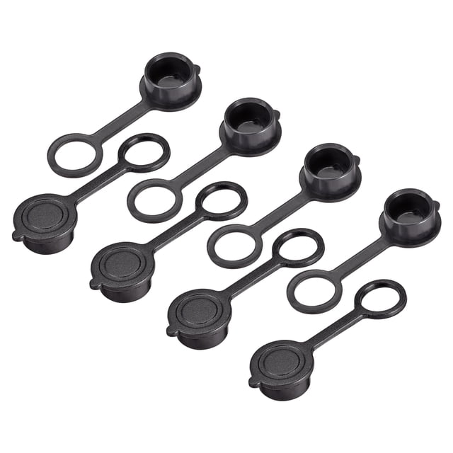 Unique Bargains 8pcs GX12 Aviation Connector Plug Cover, Waterproof Plastic Cap,Black