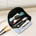 thumbnail image 2 of FORMRS Makeup Bag Travel Cosmetic Organizer for Women Fold Flat Zipper Pouch with Handle, Blue Animals Pattern, 2 of 8