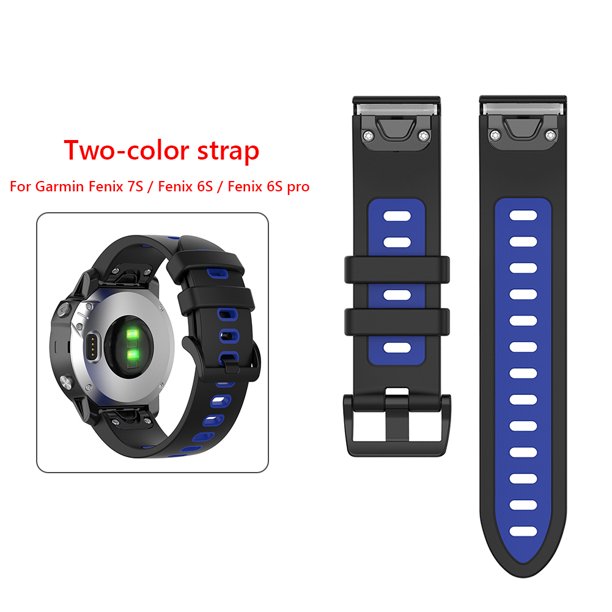 Correa de Reloj para Garmin Fenix 7S / Fenix 6S / Fenix 6S Pro (Negro Azul)