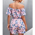 thumbnail image 1 of Mameluco De Verano, Mameluco Informal De Manga Corta Con Estampado De Cinturón Amigable Con La Piel Para Mujer Para Fiesta ANGGREK Rosa S, 1 of 6
