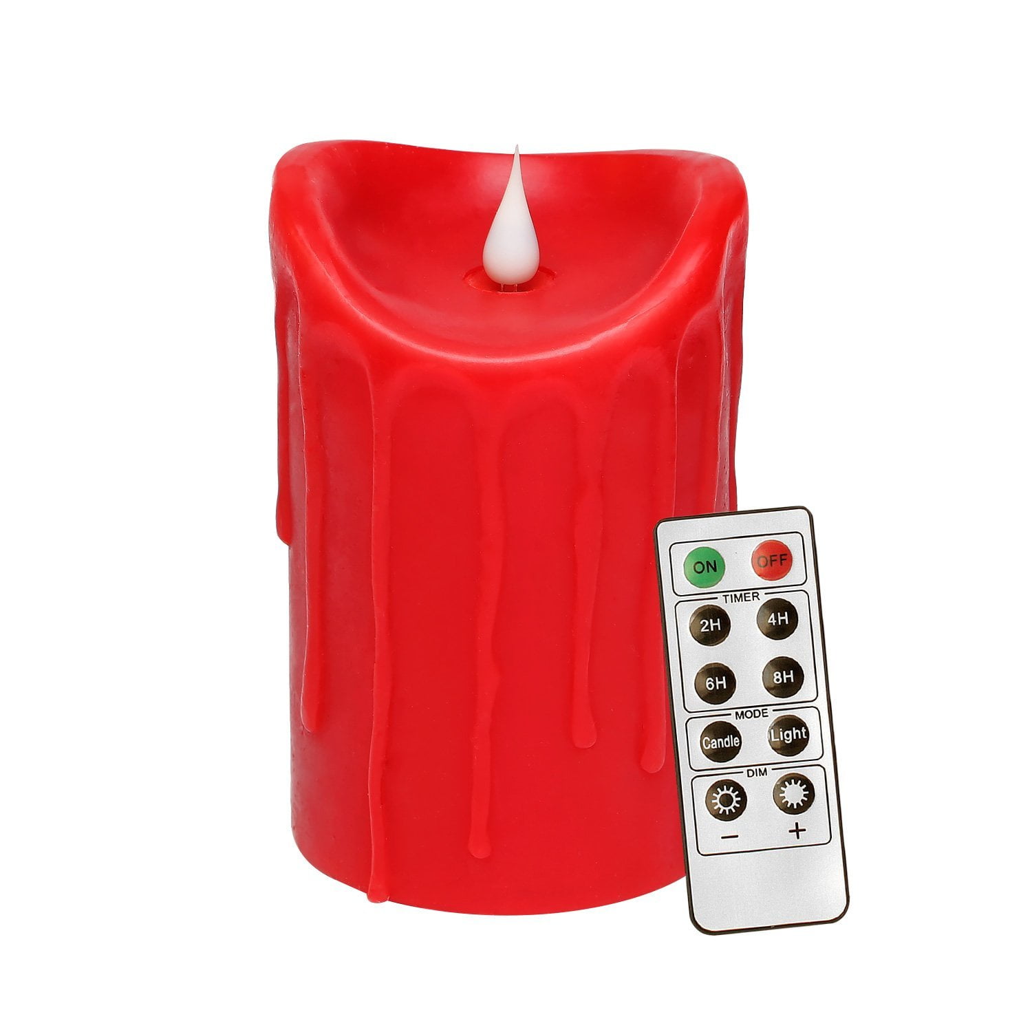 3D Flameless LED Pillar Decorative Candle with Remote Control, Battery ...