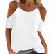 thumbnail image 1 of ICHUANYI Clearance Fashion Woman Causal Round-Neck Solid Blouse Short Sleeve T-Shirt Summer Tops(White, XL) ICHUANYI WER2023080813407, 1 of 5