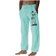 thumbnail image 2 of Pantalones largos para hombre, moda, estampados, casuales, cintura elástica con bolsillo, pantalones deportivos, pantalones de poliéster para hombre., 2 of 4