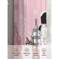 thumbnail image 6 of Pink Snowman Christmas Sheer Curtains 84 Inch Length 2 Panels Set for Living Room/Bedroom, Winter Snowflake Xmas Tree Pink Grey Plaid Curtain Drapes Rod Pocket Curtains Window Treatment 52''x84''x2, 6 of 7