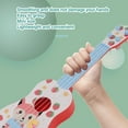 thumbnail image 3 of <p>Cartoon Ukulele Instrument Toy Simulation Ukulele Instrument Toy Cartoon 4 Adjustable Strings Portable Musical Ukulele Guitar Toy</p>, 3 of 7