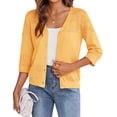 thumbnail image 1 of Chaqueta Zeagoo para mujer, ligera, corta, de verano, color amarillo, 1 of 5
