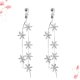 thumbnail image 5 of EeaseMX 1 par de pendientes de botón con diamantes de imitación de cristal sin perforar, con forma de flor para novia, joyería para fiesta de boda, decoración para mujer (plata), 5 of 7