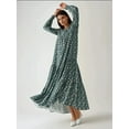 thumbnail image 3 of Printed Crew Neck Viscose Maxi Dress, 3 of 7