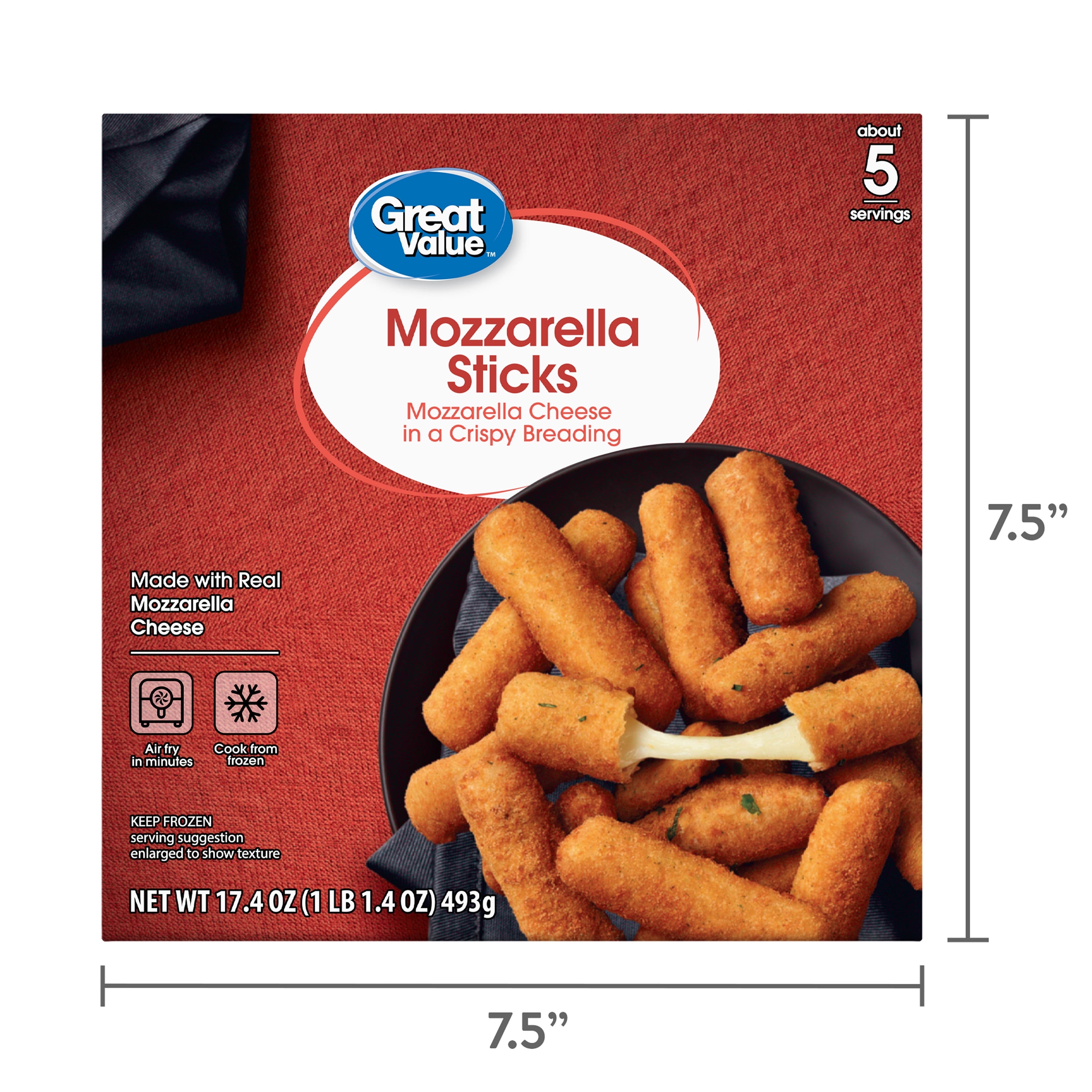 Great Value Mozzarella Cheese Sticks Appetizer oz Frozen