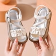 thumbnail image 2 of KPOPLK Kids Summer Slide Sandals Baby Comfort Anti-Slip Open Toe Adjustable Walking Beach Shower Shoes for Girls Size 2.5,White, 2 of 4