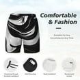 thumbnail image 3 of Honeii Abstract Black White Swirls Print Men's Swim Shorts,Mens Swim Trunks,Breathable Mesh Beach Shorts for Swimming,Surfing, and Beach Activities-Medium, 3 of 6