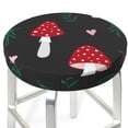 thumbnail image 5 of Salouo Amanita Mushroom Pattern Bar Stool Cushion Cover, Round Crease-Resistant Stretchy Dustproof Stool Seat Slipcover for Bar Round Chair-13 inch, 5 of 6