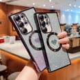 thumbnail image 4 of Magnetic Case for Samsung Galaxy S23 Ultra Luxury Plating Bling Gradient Glitter Cute Heart Cover Compatible with MagSafe Soft Clear Shockproof Protective Case for S23 Ultra 5g 6.8" (Black), 4 of 11
