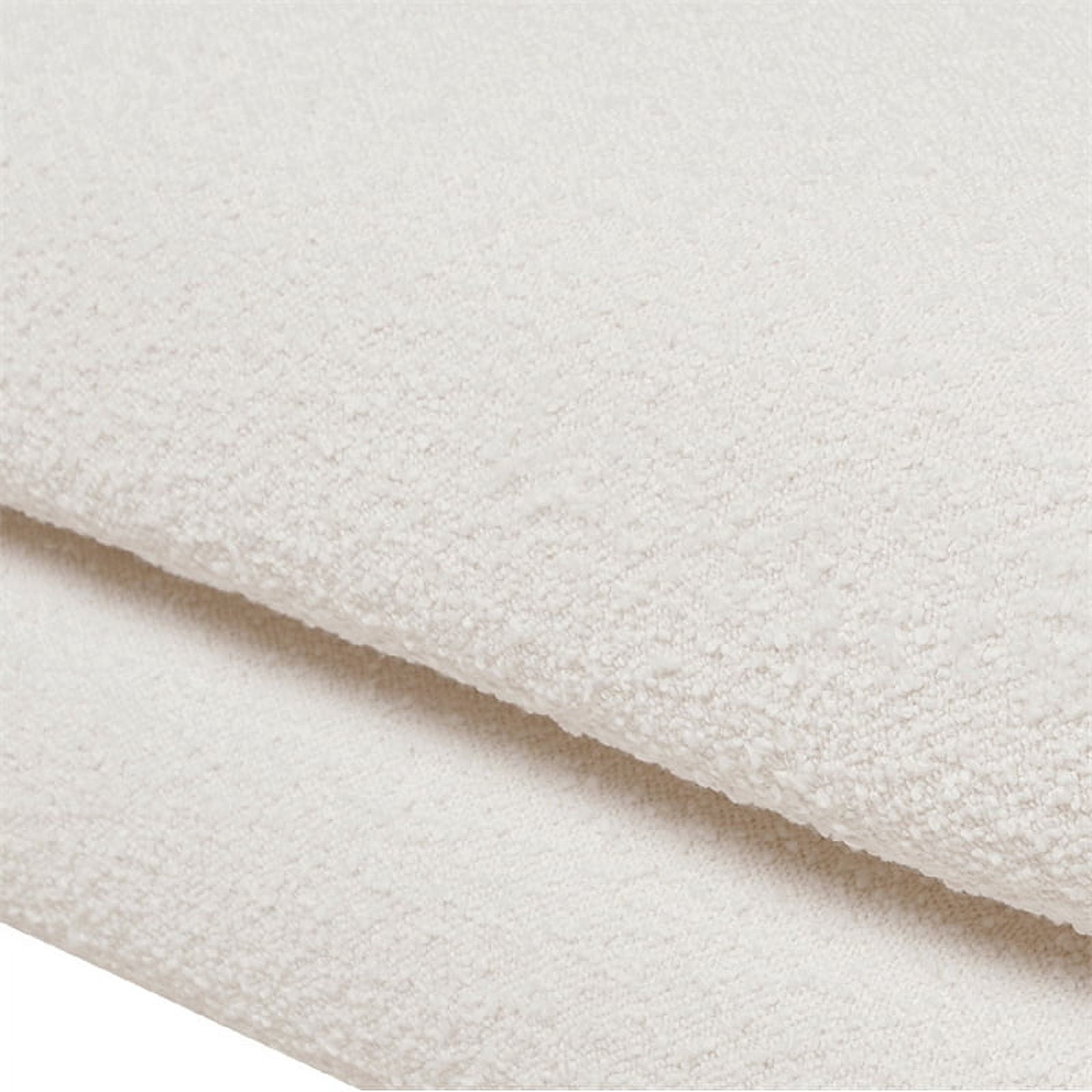 Jennifer Taylor Home Alpine 90.5" Modern Scandinavian Boucle Minimalist Round Arm Sherpa Sofa, Ivory White