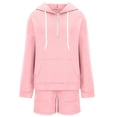 thumbnail image 2 of Track Suits for Women Set Long Sleeve Half Zip Hoodie and Shorts 2 Piece Matching Set Sweat Shorts Sets Spring Fall Outfits, 2 of 3