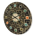 thumbnail image 3 of Designart 'Metallic Golden Luxury Geometrics XII XII' Mid-Century Modern Wood Wall Clock, 3 of 5
