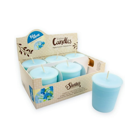 Blue Moon Soy Votive Candles - Scented with Natural Fragrance Oils - 6 Blue Natural Votive Candle Refills - Fresh & Clean Collection