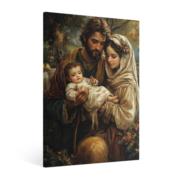 Vintage Jesus Nativity Scene Canvas Wall Art Paint , Christian Jesus Wall Art Decor,Christmas Wall Religious Artwork for Prayer Church Home Living Room,Bedroom Wall Decor Framed