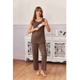 thumbnail image 4 of Ekouaer Nursing Pajamas Maternity Robe Set 3 Pieces Postpartum Maternity Pajama Set Pregnancy Breastfeeding Pj, 4 of 6