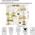 thumbnail image 2 of Boys Construction Curtains, Watercolor Yellow Cartoon Tractor Truck Excavator Bulldozer Print Blackout Window Treatments for Kids Child Bedroom Nursery, 84x84in, 2 of 6