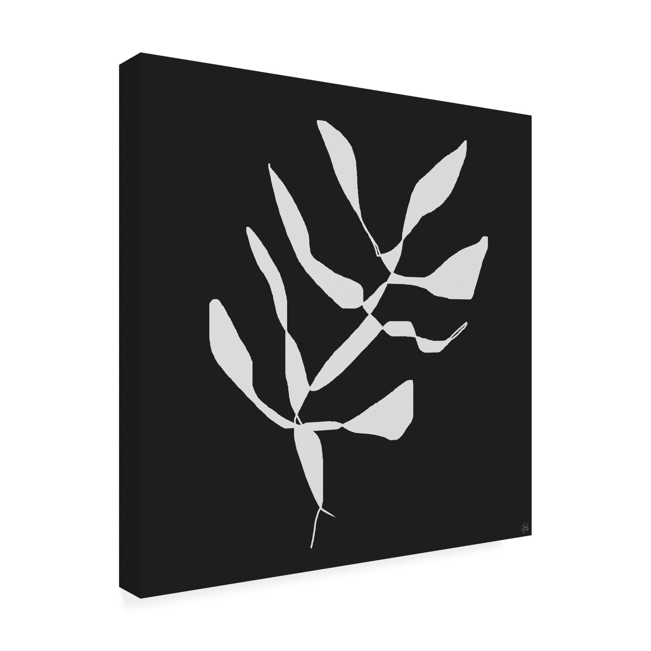 Canvas Wall Art - Line and Brush 'White To Plant 4' Wall Art for Living Room, Bedroom, or Office Décor by Trademark Fine Art - 18 x 18 Inches