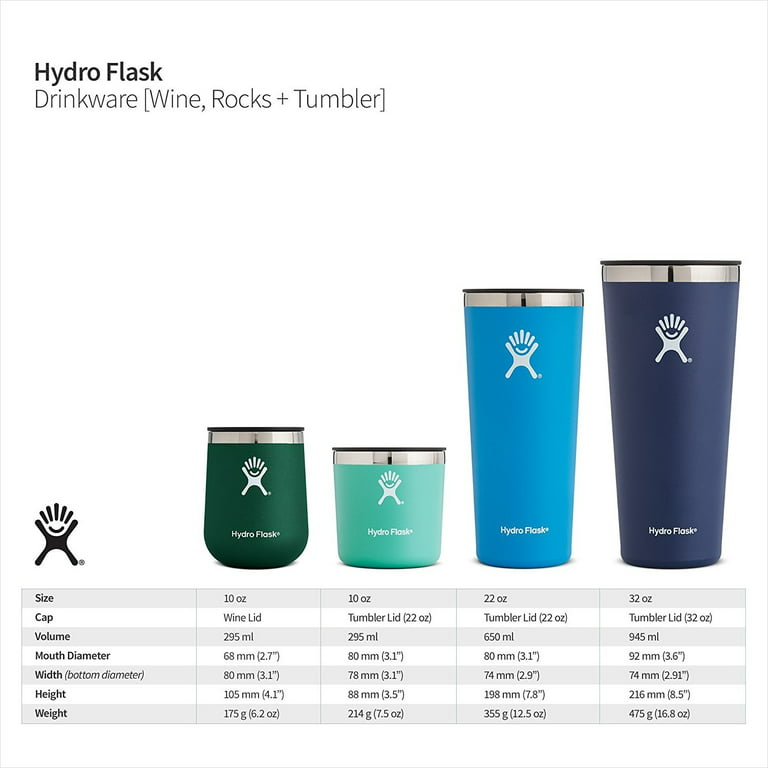 Hydro Flask 32 oz Double Wall Vacuum Insulated Stainless Steel Travel  Tumbler Cup with BPA Free Press-In Lid, Stainless
