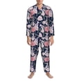 thumbnail image 3 of Hirioo Rose Flowers for Men's Pajama Sets 2 Piece Pjs Men's Long-Sleeved Pajama Set Button Down Sleepwear,S-XXL-X-Large, 3 of 7