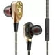 thumbnail image 1 of Auriculares de música de 05 mm Auriculares intrauditivos con cable deportivos de graves profundos con micrófono dorado 3 piezas, 1 of 5