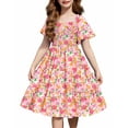 thumbnail image 4 of Arshiner Tween Girl Blue Easter Summer Dresses Fancy Beach Tiered Midi Dress with Pockets for 9-10 Years, 4 of 6