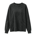thumbnail image 4 of Harpily Womens Shirts Crew Neck Long Sleeve Washed Texture Curved Hem Fall Tops for Women Daily Leisure Vacation Outfits, 4 of 4