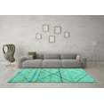 thumbnail image 3 of Ahgly Company Indoor Round Abstract Turquoise Blue Modern Area Rugs, 8' Round, 3 of 4