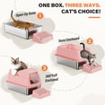 thumbnail image 2 of Removable Stainless Steel Cat Litter Box with lid, Front & Top Entry Kitty LitterBox，Cat Litter Box Enclosure, XL Extra Large High-Sided Metal Cat Box with Scoop, Mat, Footboard (Pink), 2 of 6