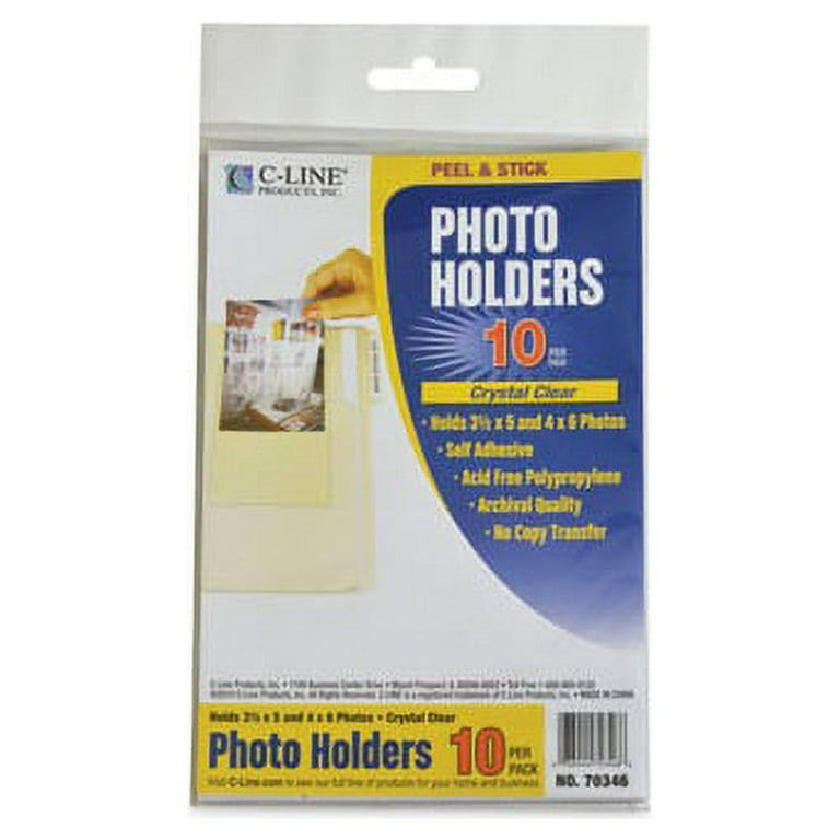 Peel and Stick Photo Holders, 4.38 x 6.5, Clear, 10/Pack Peel and Stick Photo Holders, 4.38 x 6.5, Clear, 10/Pack