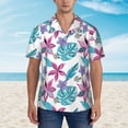 thumbnail image 5 of Uemuo Hawaiian Style Printed Regular Fit Short Sleeve Casual Hawaiian Shirt for Men,Aloha shirt,Tropical shirt,Floral print shirt,Vacation Beach shirt-, 5 of 9