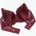 thumbnail image 6 of Ohufall Women's Plus Size Lace Bra Underwire Lifting Lightweight Bra Solid Color Push Up Underwear, 6 of 8