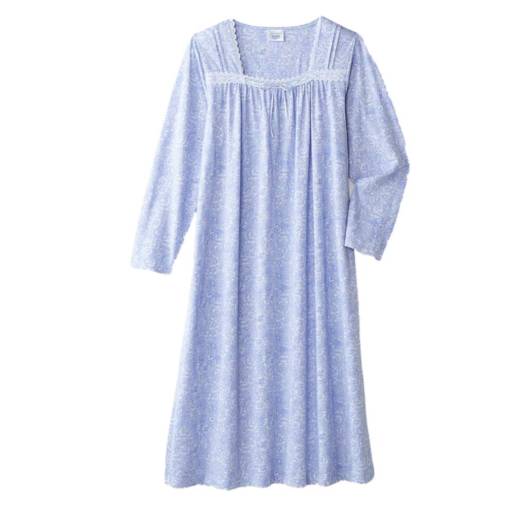 Fundamentals - Fundamentals Womens Blue Rose Floral Nightgown Night Gown - Walmart.com - Walmart.com