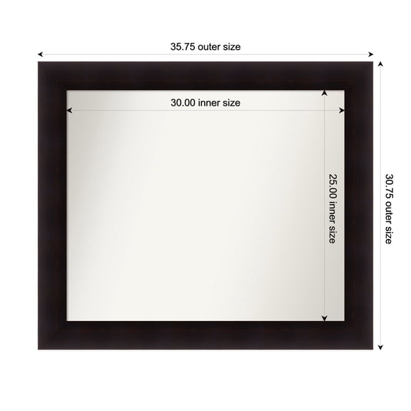 Amanti Art Custom Wall and Bathroom Mirror (30.75 x 35.75 in.), Portico Espresso Frame