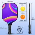 thumbnail image 4 of Pickleball Paddles Set Of 2, Fiberglass Surface, Neon Fluid Print, 4 Balls & Bag, 4 of 5