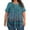 Blue, variant on Women's Plus Size 3X Short Sleeve Ruffle Print Top Round Neck Blouse Under $10 Loose Fit Tunic Casual