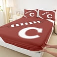 thumbnail image 4 of Erosebridal Teens Football Gaming Letter C Monogrammed Queen Sheet Sets 4 Pieces,Girls Boys Sport Rugby Gamer Bed Set,Breathable Home Decor, 4 of 5