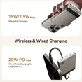 thumbnail image 5 of Kuulaa 10000mAh 0.5in Ultra Slim Magnetic Power Bank, 15W Magnetic & 20W PD Fast Charging Compatible for iPhone 17/16/15/14, Samsung S24/S23 & Android, 5 of 7
